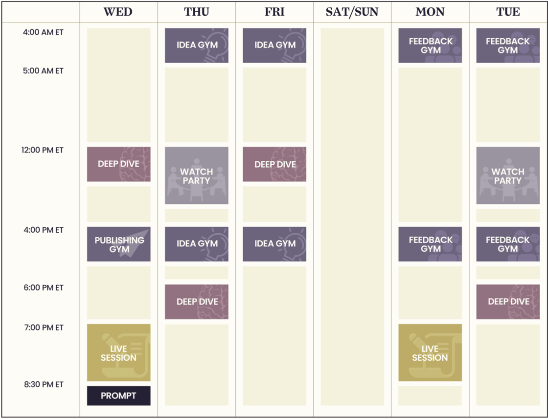 Cohort 11 Schedule (cropped)